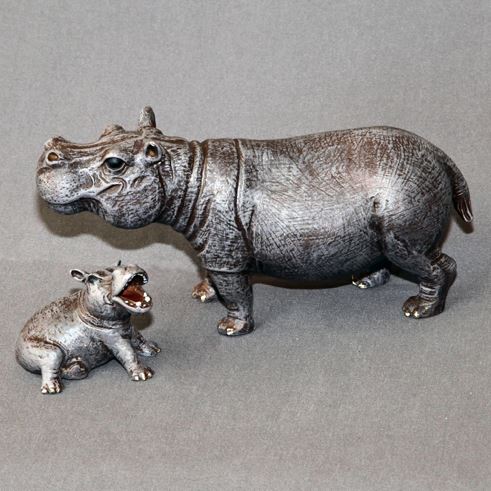 Barry Stein Mother Hippo & Baby